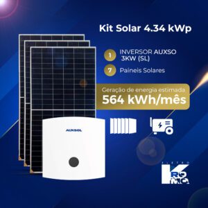 Kit Solar 4.34 kWp + INVERSOR AUXSOL 3KW (SL)