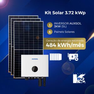 Kit Solar 3.72 kWp + INVERSOR AUXSOL 3KW (SL)