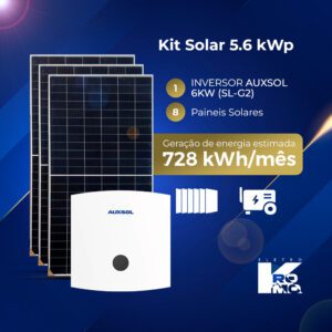 Kit Solar 6.2 kWp + INVERSOR AUXSOL 6KW (SL-G2)