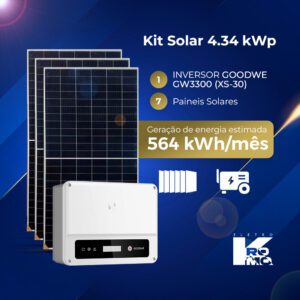 Kit Solar 4.34 kWp + INVERSOR GOODWE GW3300 (XS-30)