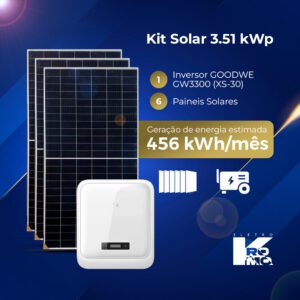 Kit Solar 3.72 kWp + INVERSOR GOODWE GW3300 (XS-30)