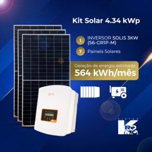 Kit Solar 4.34 kWp + INVERSOR SOLIS 3KW (S6-GR1P-M)
