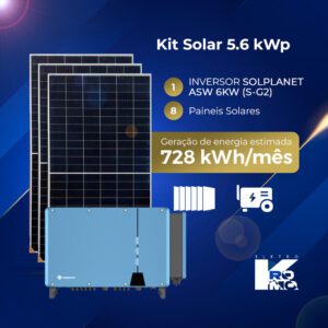 Kit Solar 6.2 kWp + INVERSOR SOLPLANET ASW 6KW (S-G2)