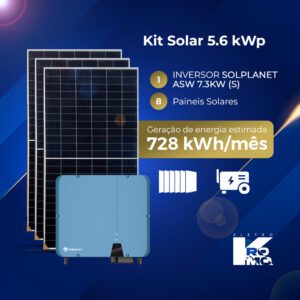 Kit Solar 6.2 kWp + INVERSOR SOLPLANET ASW 7.3KW (S) - (EXPANSÍVEL ATÉ 7.3kW)