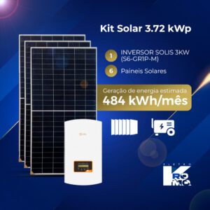 Kit Solar 3.72 kWp + INVERSOR SOLIS 3KW (S6-GR1P-M)