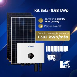 Kit Solar 8.68 kWp + INVERSOR AUXSOL 5KW (SL-G2)