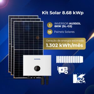 Kit Solar 8.68 kWp + INVERSOR AUXSOL 6KW (SL-G2)