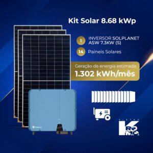 Kit Solar 8.68 kWp + INVERSOR SOLPLANET ASW 7.3KW (S)